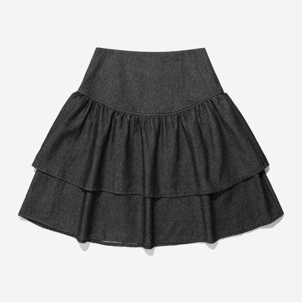 나이스고스트클럽 로우라이즈 데님스커트 블랙 S