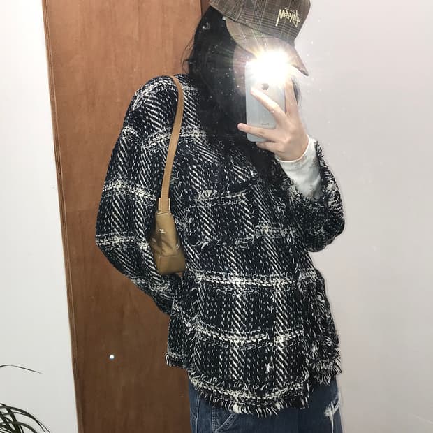 빔즈 BEAMS LIGHTS Check Tweed Blouson