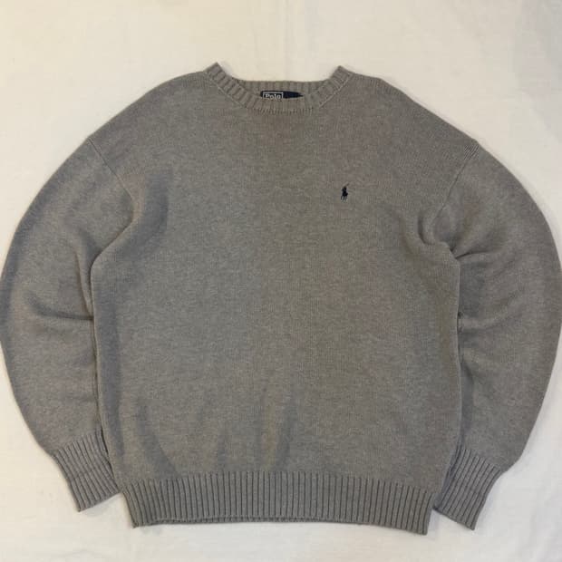 90s 폴로 랄프로렌 코튼 니트 그레이