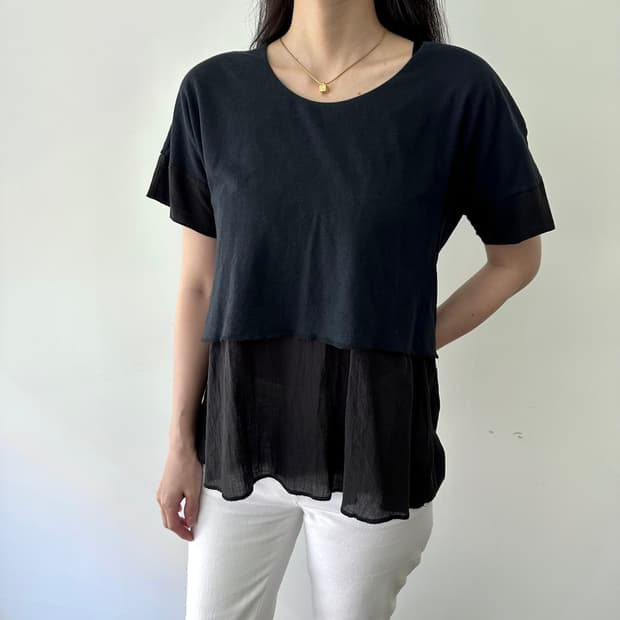 트리콧꼼데가르송 comme des garcons 디테일 반팔 블라우스