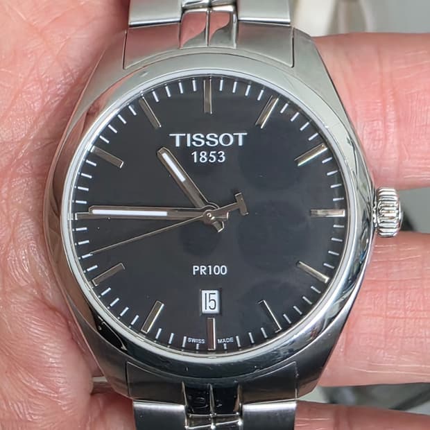 티쏘 (TISSOT) PR100 블랙 쿼츠시계 (보증서포함)