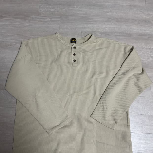 VDR(비디알) 와플 헨리넥 긴팔 티셔츠 L 아이보리