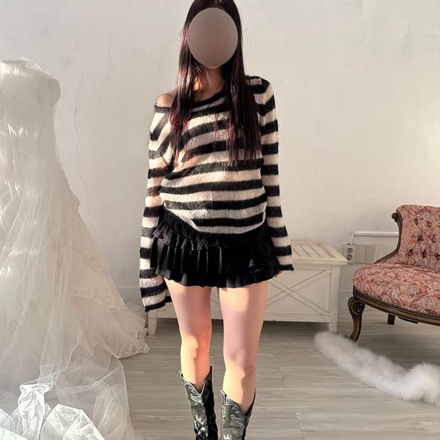 Mohair stripe knit