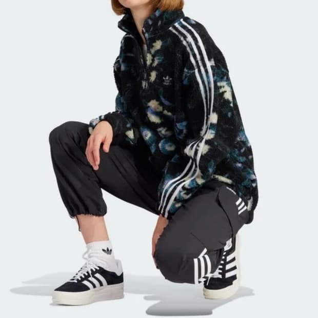 아디다스 플라워 플리스 반집업