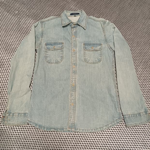 ZETTA(제타) 슬림핏 연청 데님 웨스턴 셔츠