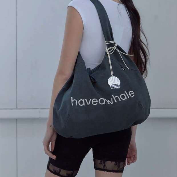 해브어웨일 코튼 에코백 다크그레이