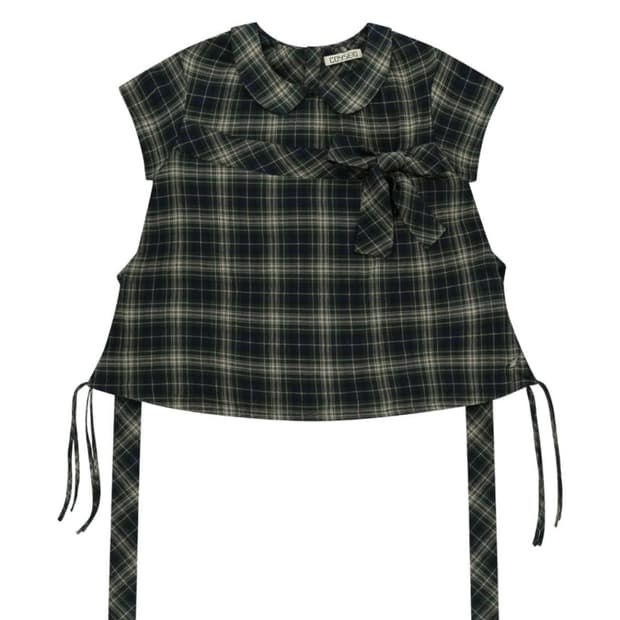 코이세이오) 보우 블라우스 체크 