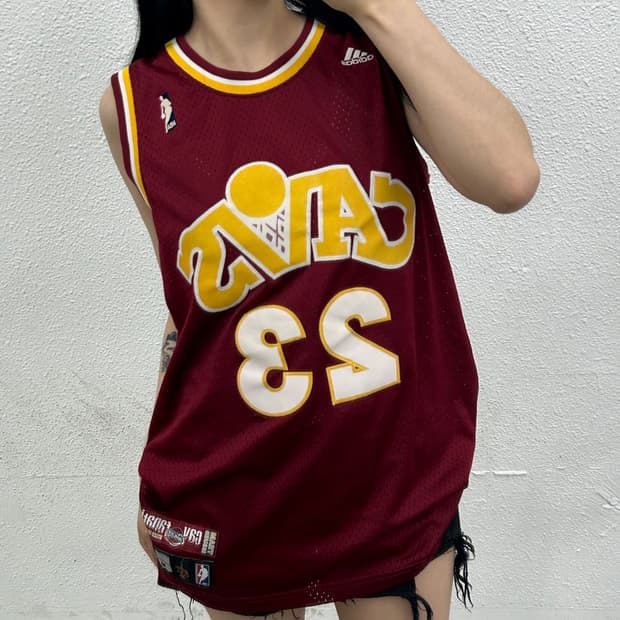 아디다스 X NBA 패치로고 버건디 농구 베스트 M