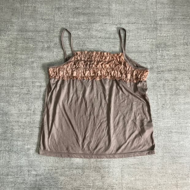 일본빈티지 Reatall 하구미모리걸 달천깔페어리 슬리브리스 나시탑