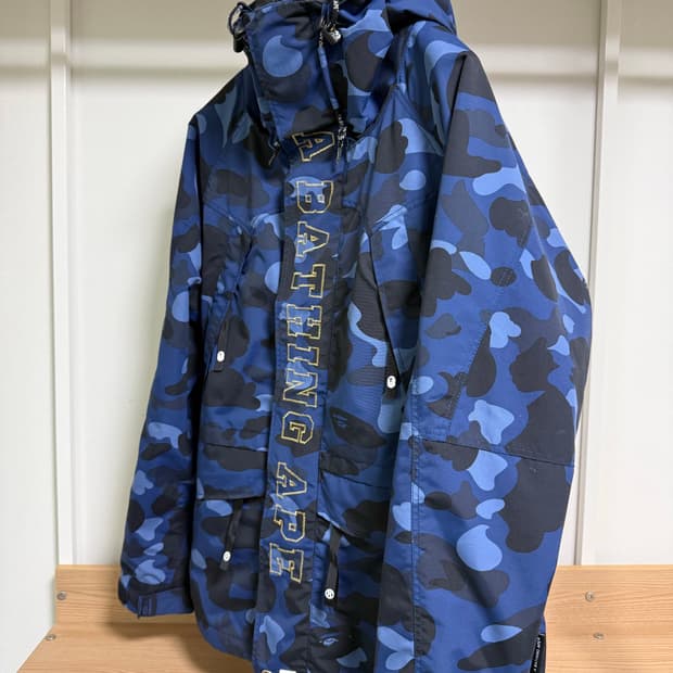 베이프 컬러 카모 스노우보드 자켓 네이비 S