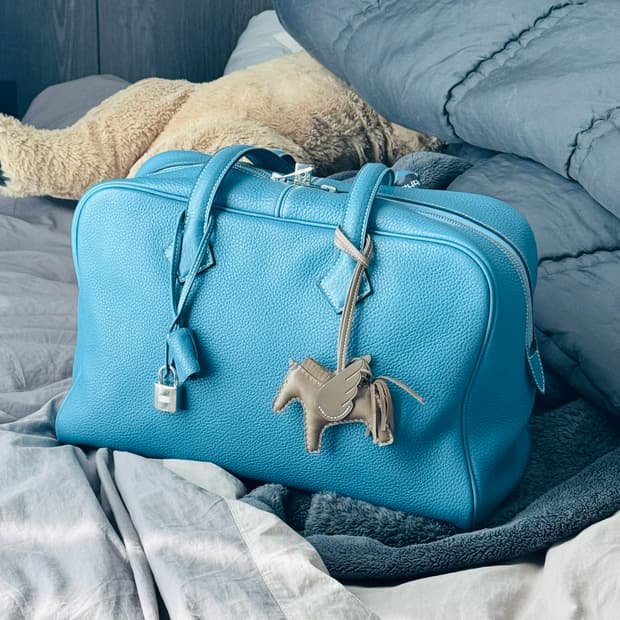 에르메스 빅토리아2 35 블루진 정품