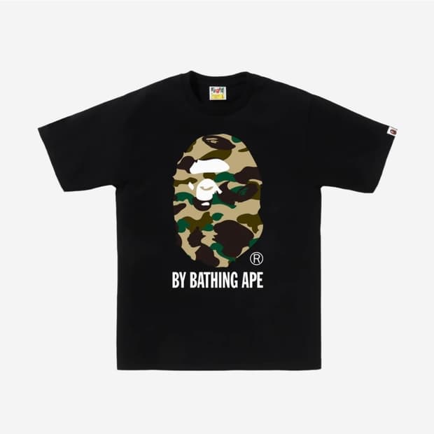 새제품 XL 베이프 1st 카모 바이 베이싱 에이프 티셔츠 블랙
