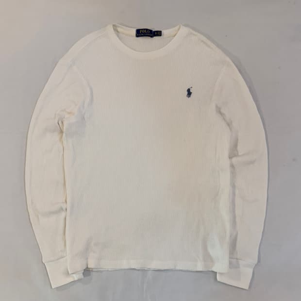 폴로 랄프로렌 와플 써멀 롱슬리브 긴팔티 화이트