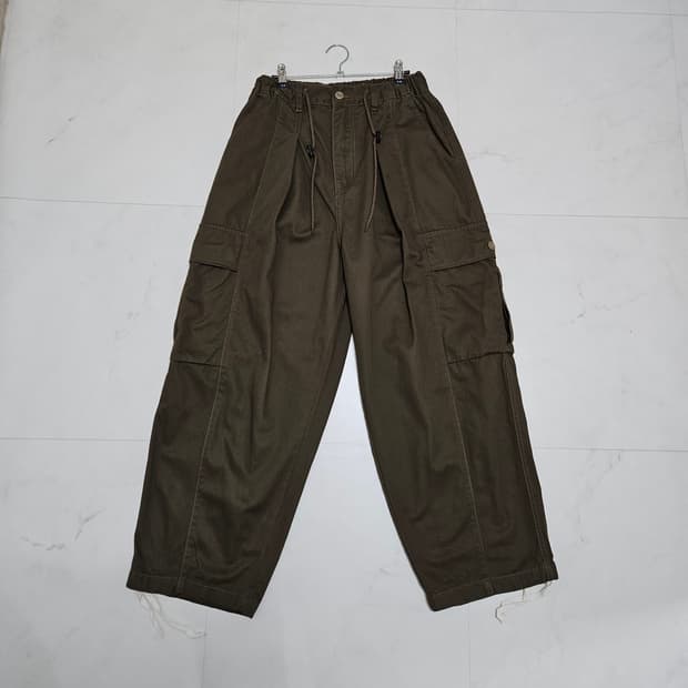 M) 일본빈티지 브라운 와이드 카고팬츠