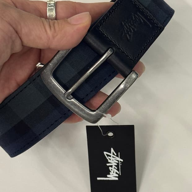 스투시 로고 벨트 타탄체크