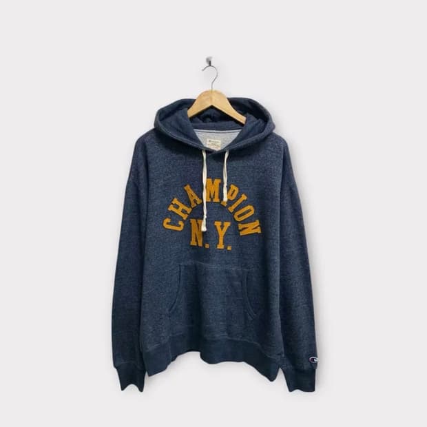 Champion 블루 후드 스웨트셔츠 XL