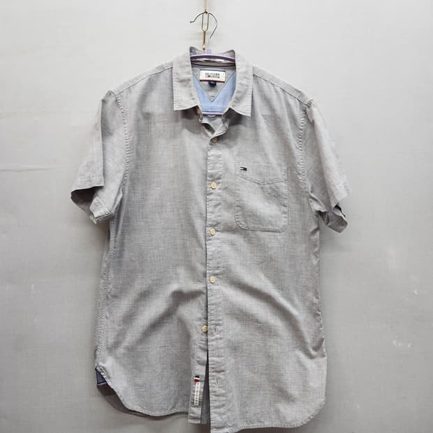 타미힐피거 로고 원포켓 린넨혼방 반팔셔츠 S(M) 남여공용
