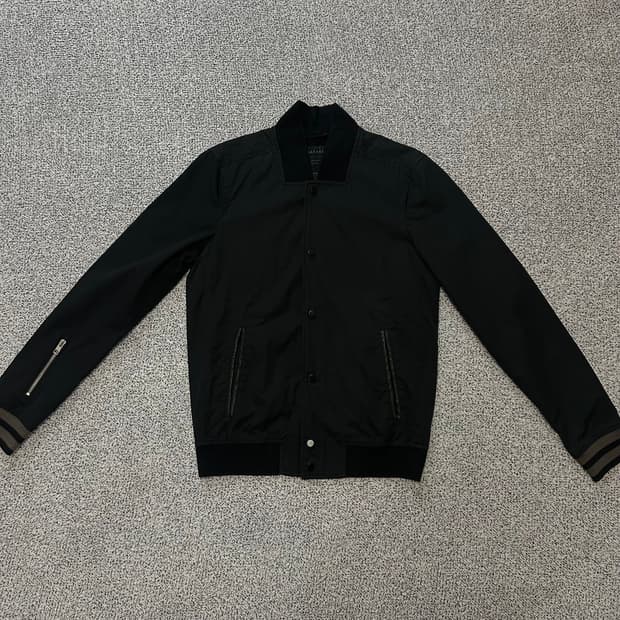 AllSaints Minimal black Varsity Jacket