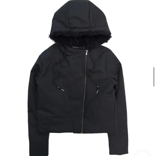 우화 모피 후드 크롭 패딩(FUR HOOD CROP PADDING)