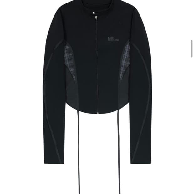 ojos Strap Trimming Pattern Jacket Black