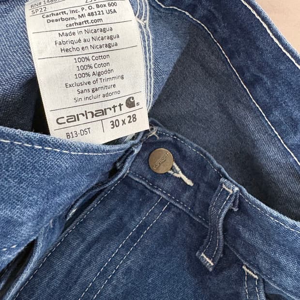 칼하트 US B13 워시드데님 루즈핏 청바지 30w28L