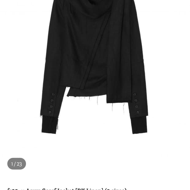 하르테올뎀 Asym scarf jacket [BK Linen] 2size