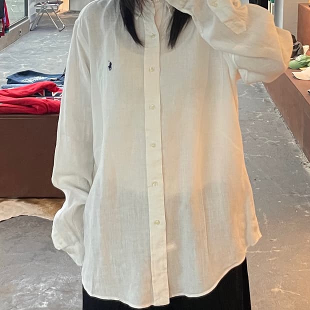 폴로 랄프로렌 화이트 린넨 셔츠 H2186