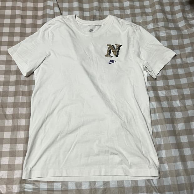 나이키 N 반팔티 화이트 M 흰색 빈티지 캥거루 프린팅