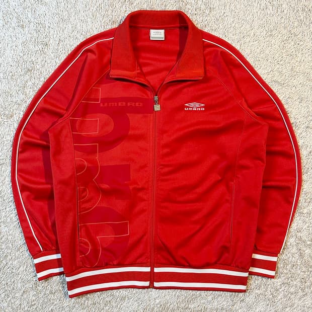 엄브로 UMBRO 올드스쿨 사이드라인 트랙탑 져지 레드