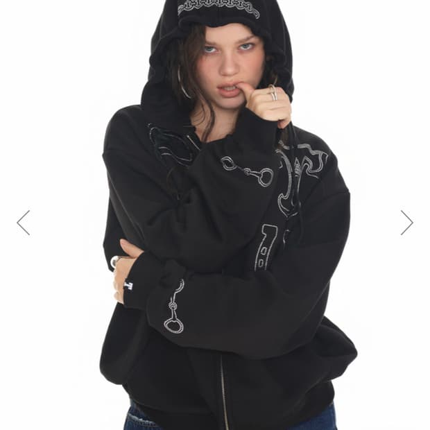 TOOMUCHTAX WESTERN HOTFIX ZIP-UP HOODIE 