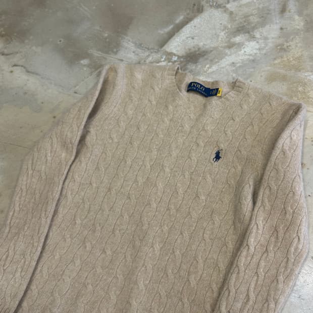 S 폴로랄프로렌 베이지 케이블 울 니트 스웨터 0425 가격 = 7 