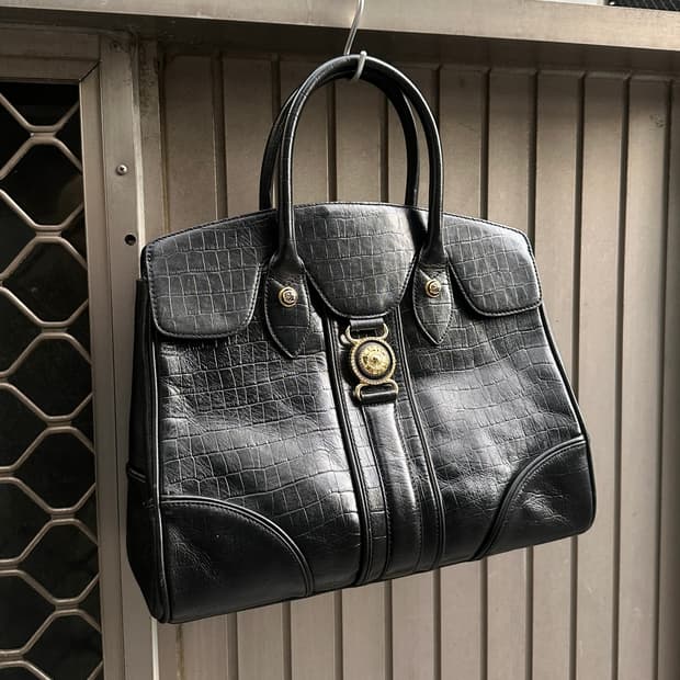 Teresia crocodile embossed leather bag