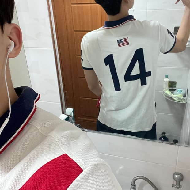 폴로 빅포니 성조기 넘버 14 대각선 라인