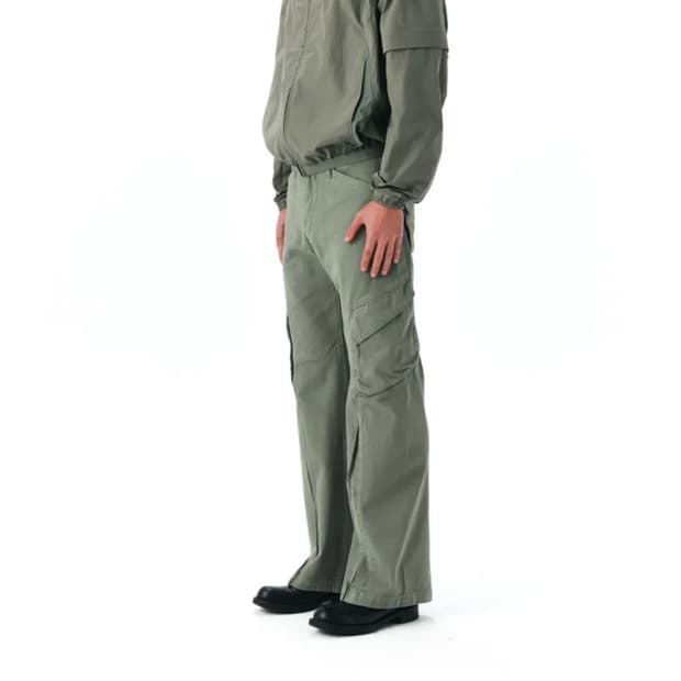 EE CARGO BOOTCUT PANTS OLIVE