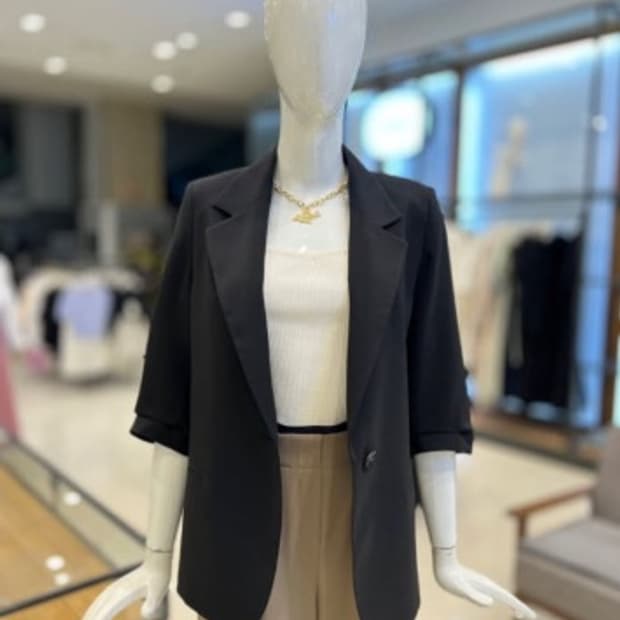 [듀엘] 원버튼 7부 자켓 (블랙 / 55)