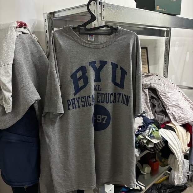 90s 러셀 BYU 체육교육과 지급용 티셔츠