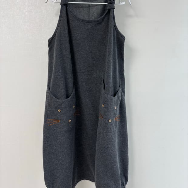 Deux Amour 캣츠 투포켓 벌룬 원피스