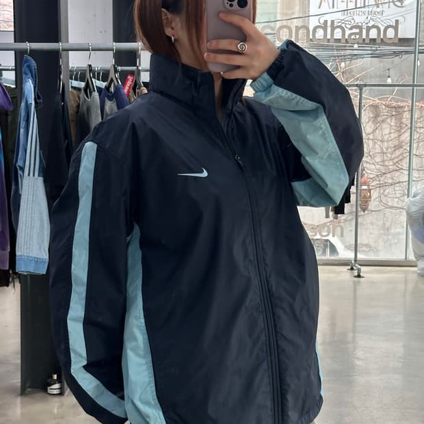 나이키 00s 올드스쿨 소라네이비 윈드브레이커 자켓