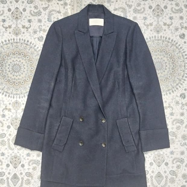 KUHO 구호 울 혼방 더블 브레스트 네이비 자켓 (55까지)