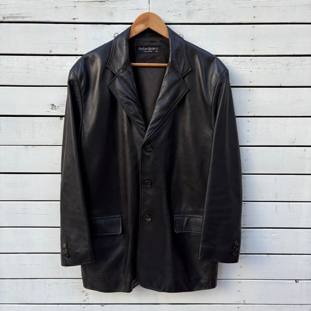Yves Saint Laurent 입생로랑 가죽 블레이저 자켓