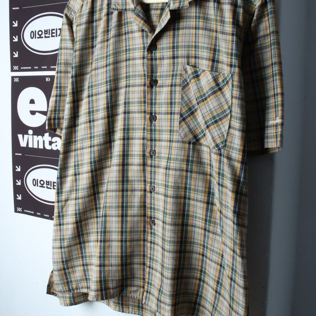 (L-XL) 다이아몬드 레이라 반팔 카라 티셔츠 셔츠 남방-H34335