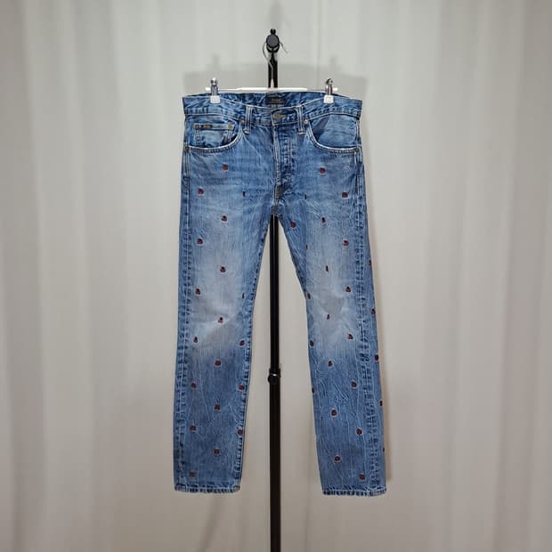 (택포) 폴로 랄프로렌 해골 자수 데님팬츠 31 A971