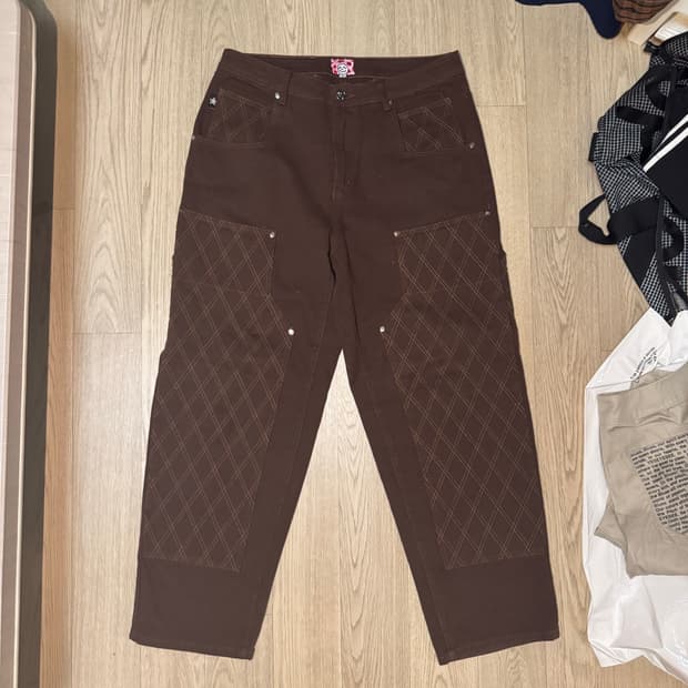 스타팀 Star Team 카펜터 더블니 워크팬츠 브라운