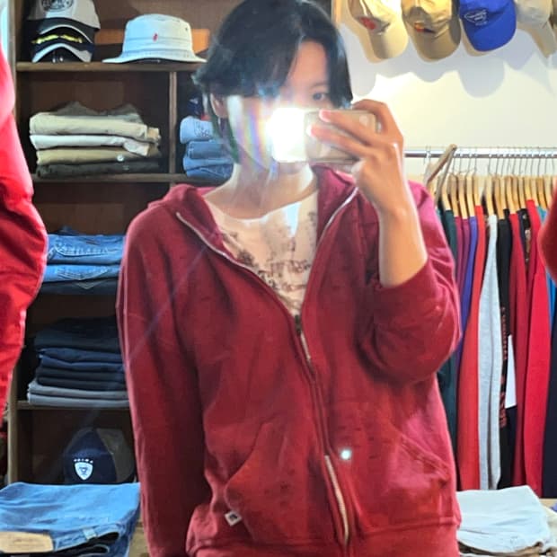 Russell Distressed Blank Hood Zip-Up