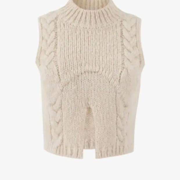 글로니 glowny heart wave knit top