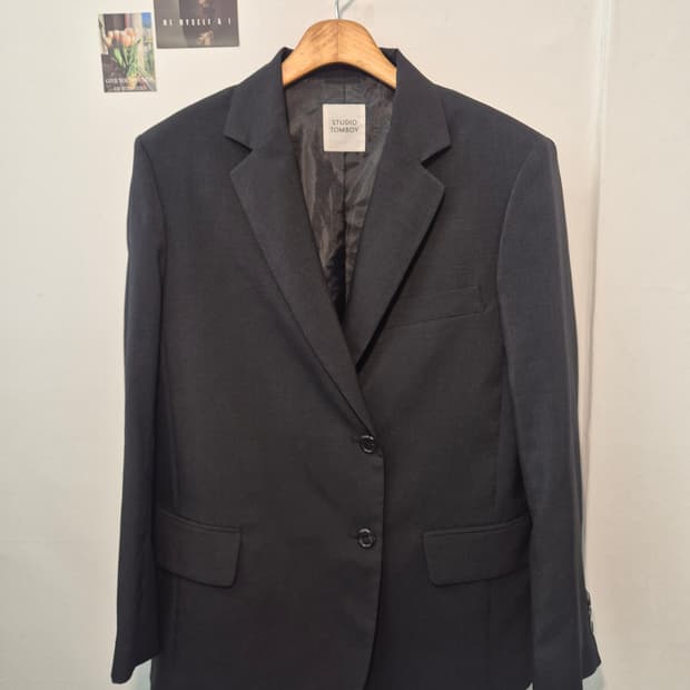 스튜디오 톰보이 여성 오버핏 블랙 자켓
