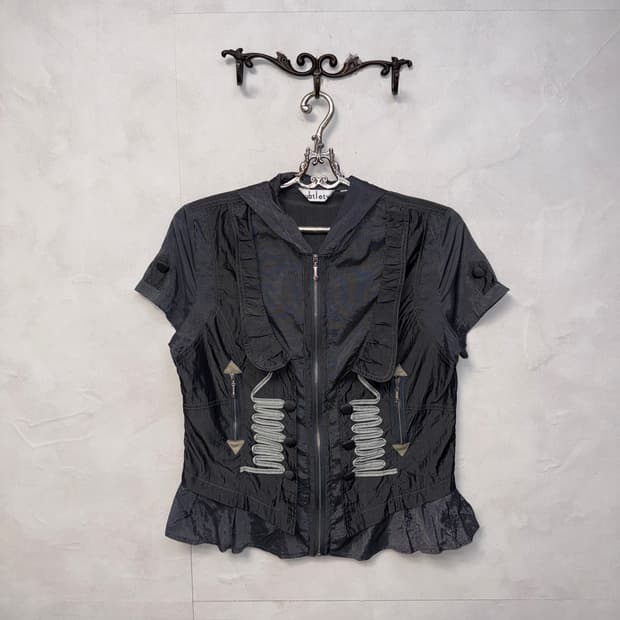 Charcoal napoleon button half hood 바람막이