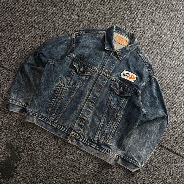 리바이스 할리데이비슨 패치 데님 트러커 워크 자켓 3400
