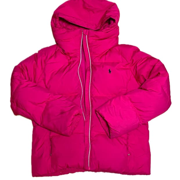 폴로 랄프 로렌 핑크 후드 패딩