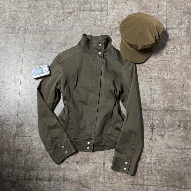 스컬프 스냅 버튼 자켓